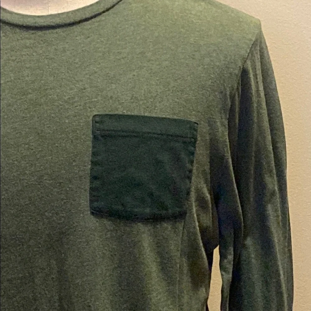 J. Crew Green Long Sleeve Tee Classic Crew Neck
